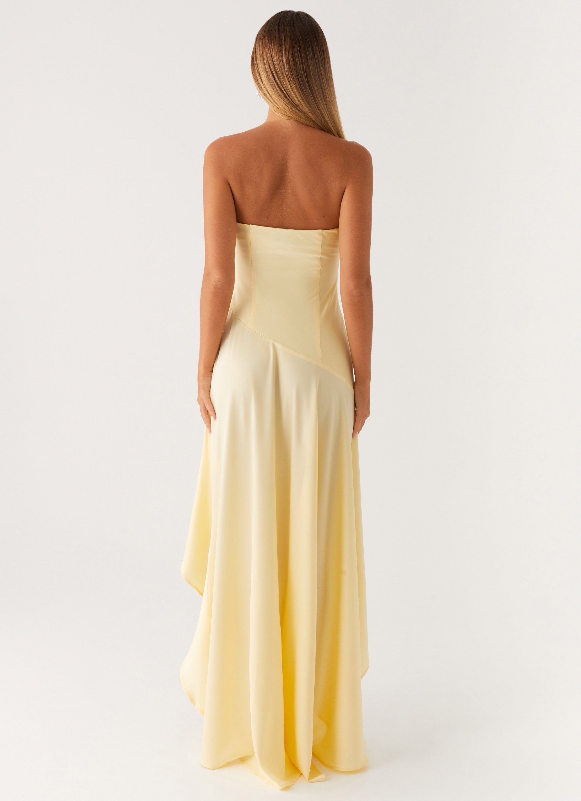 Sunset Strapless Maxi – Pastel Yellow