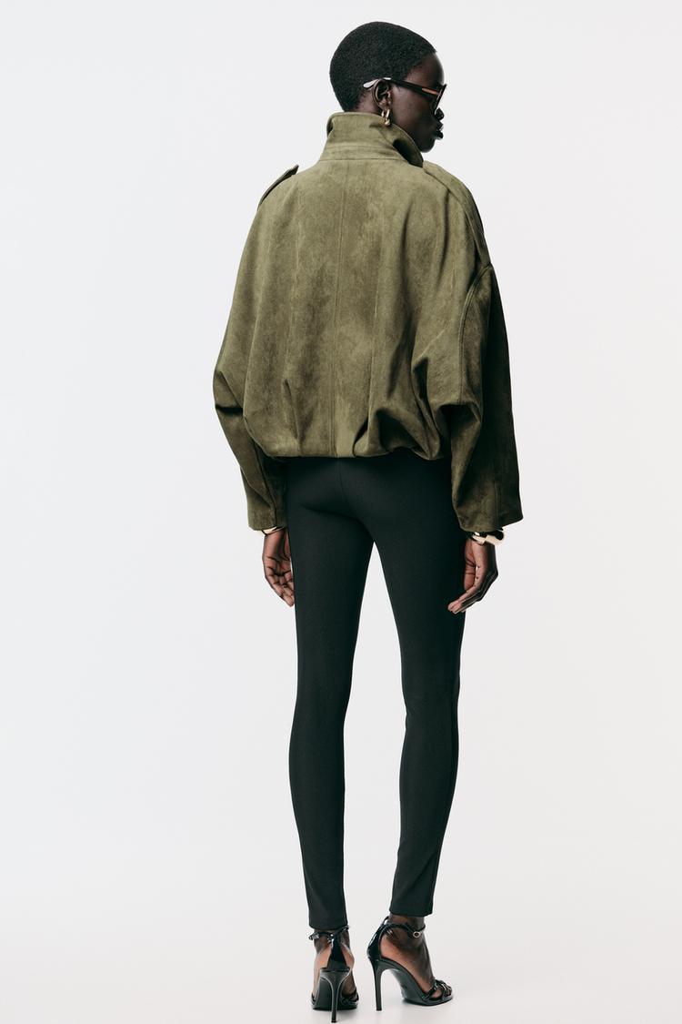 Suede-Look Bomber Jacket