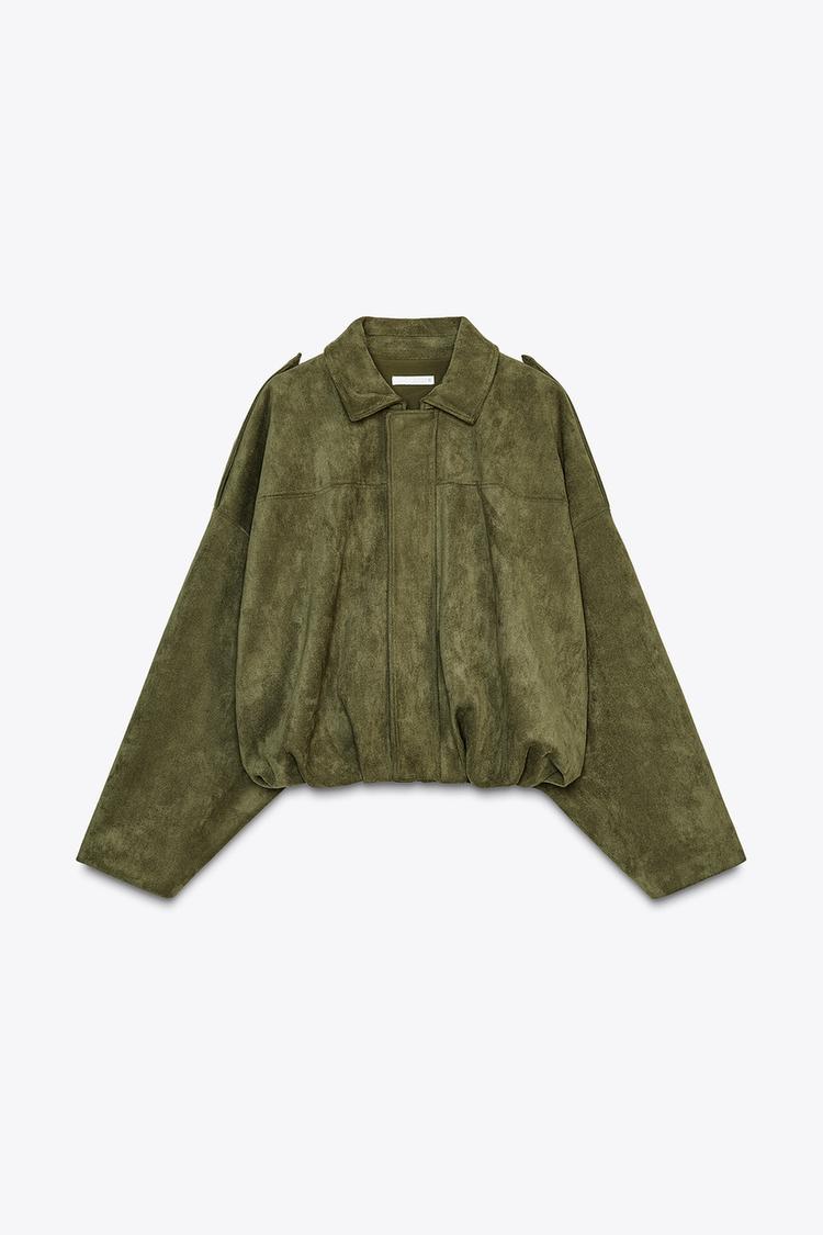 Suede-Look Bomber Jacket