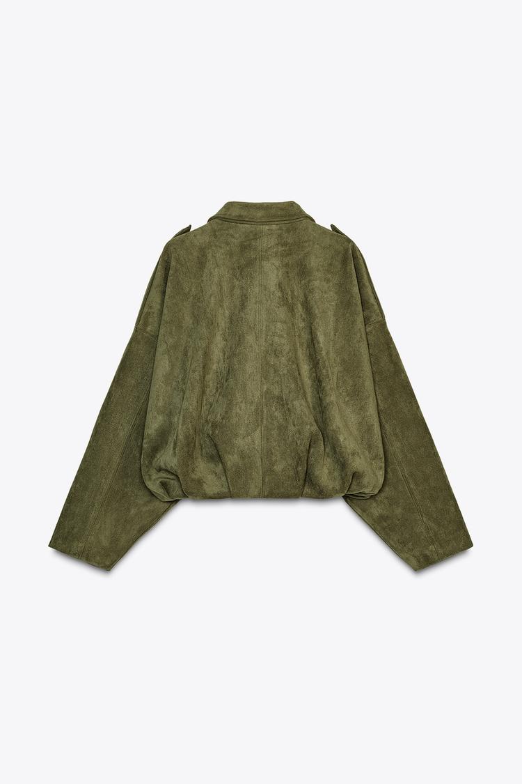 Suede-Look Bomber Jacket