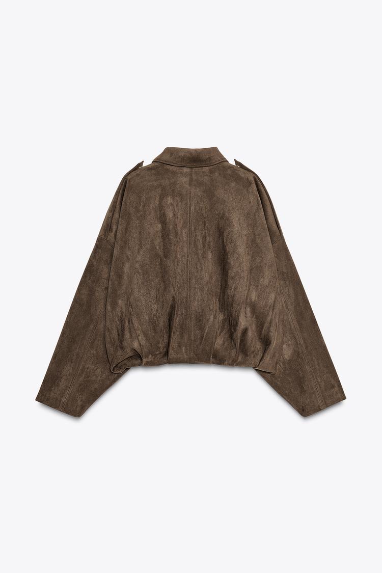 Suede-Look Bomber Jacket