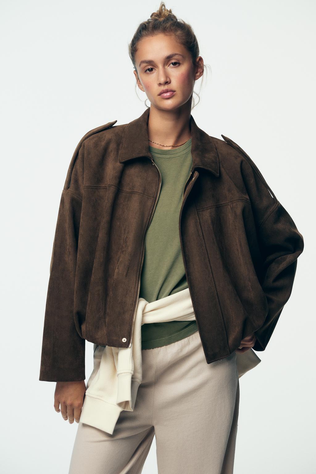Suede-Look Bomber Jacket