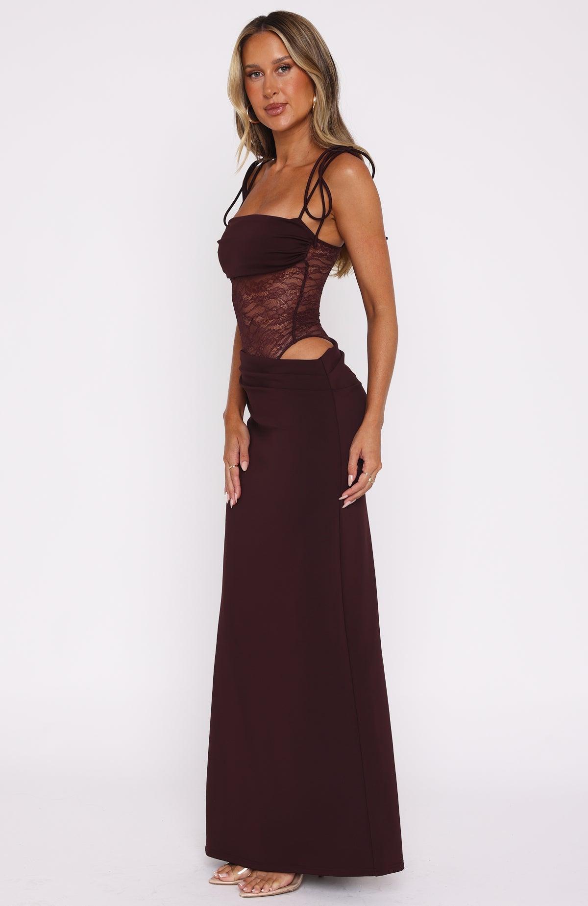 Velora Maxi Dress – Burgundy