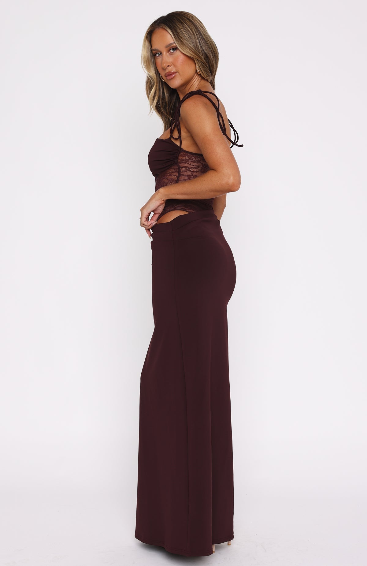 Velora Maxi Dress – Burgundy