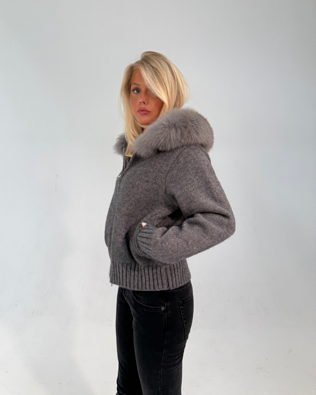 Fur Jacket Satin