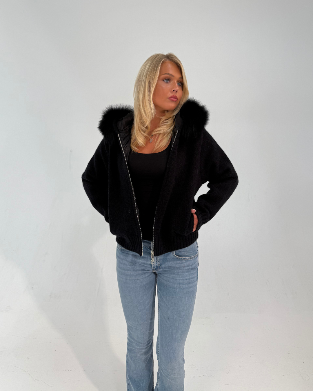 Fur Jacket Satin
