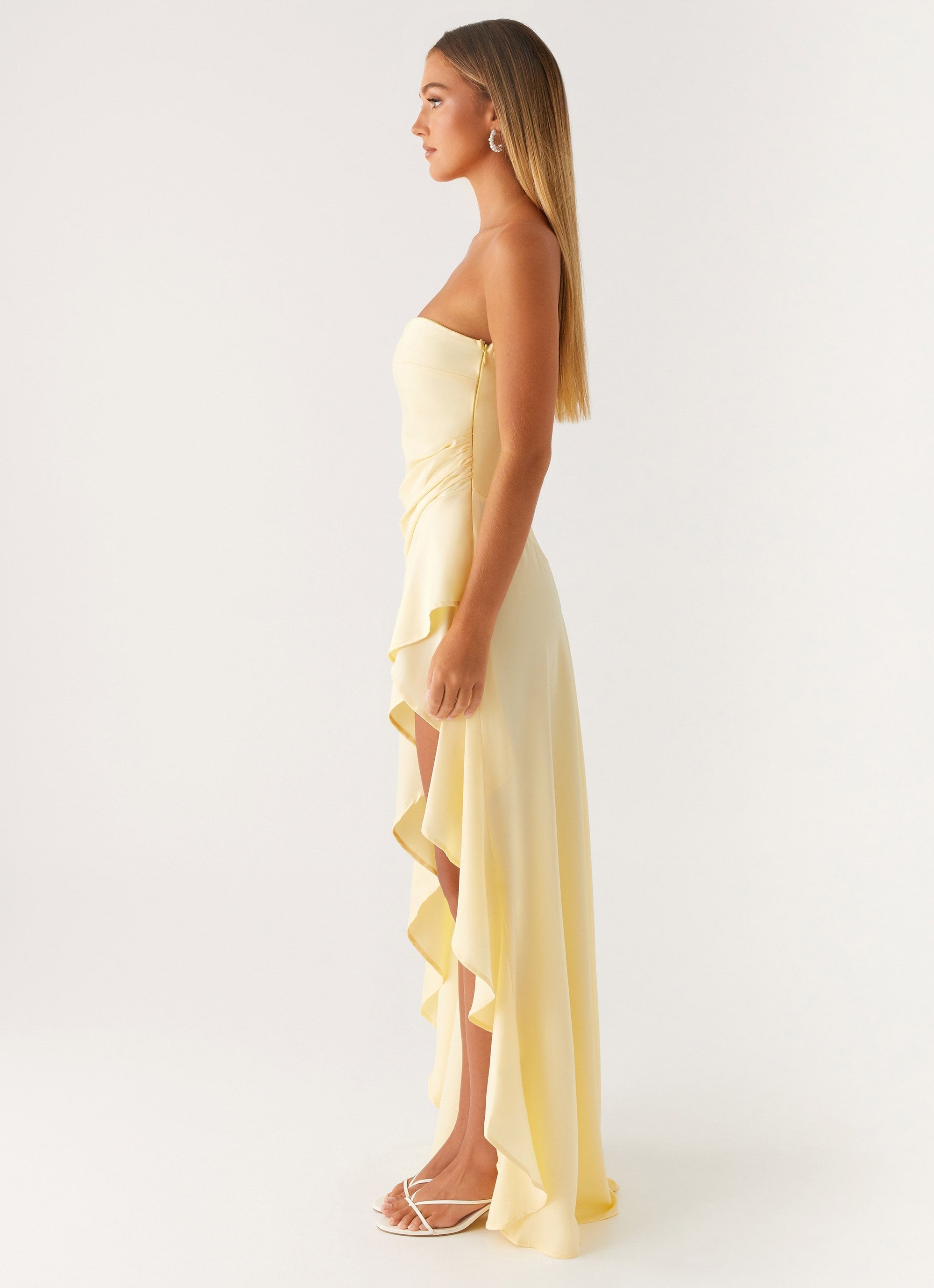 Sunset Strapless Maxi – Pastel Yellow