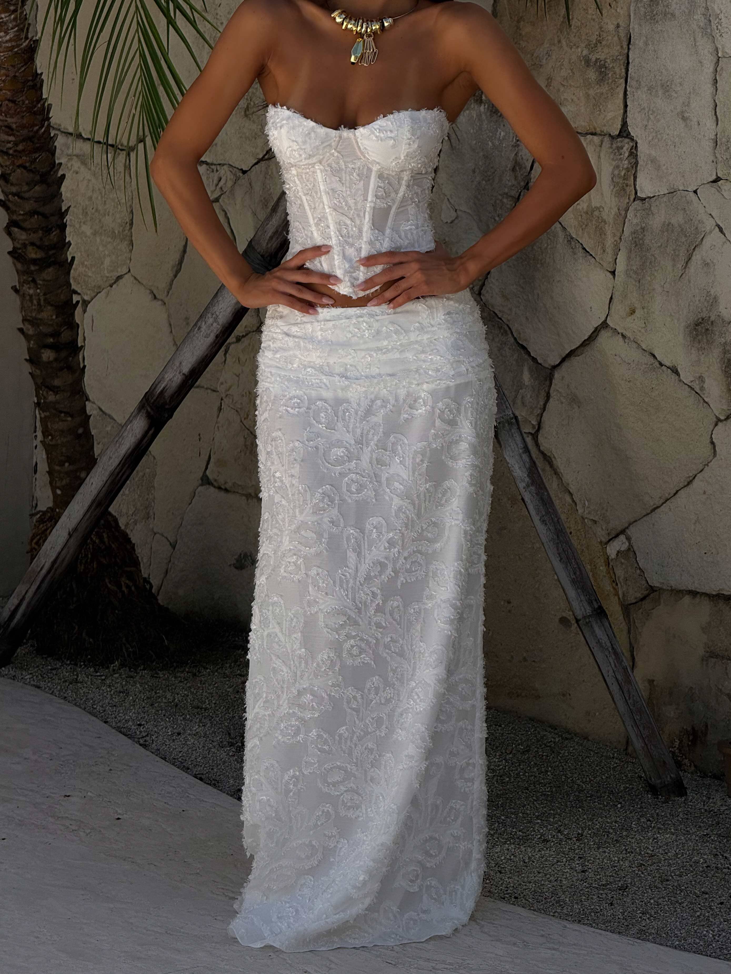 CELESTE CORSET TOP - IVORY BLOOM