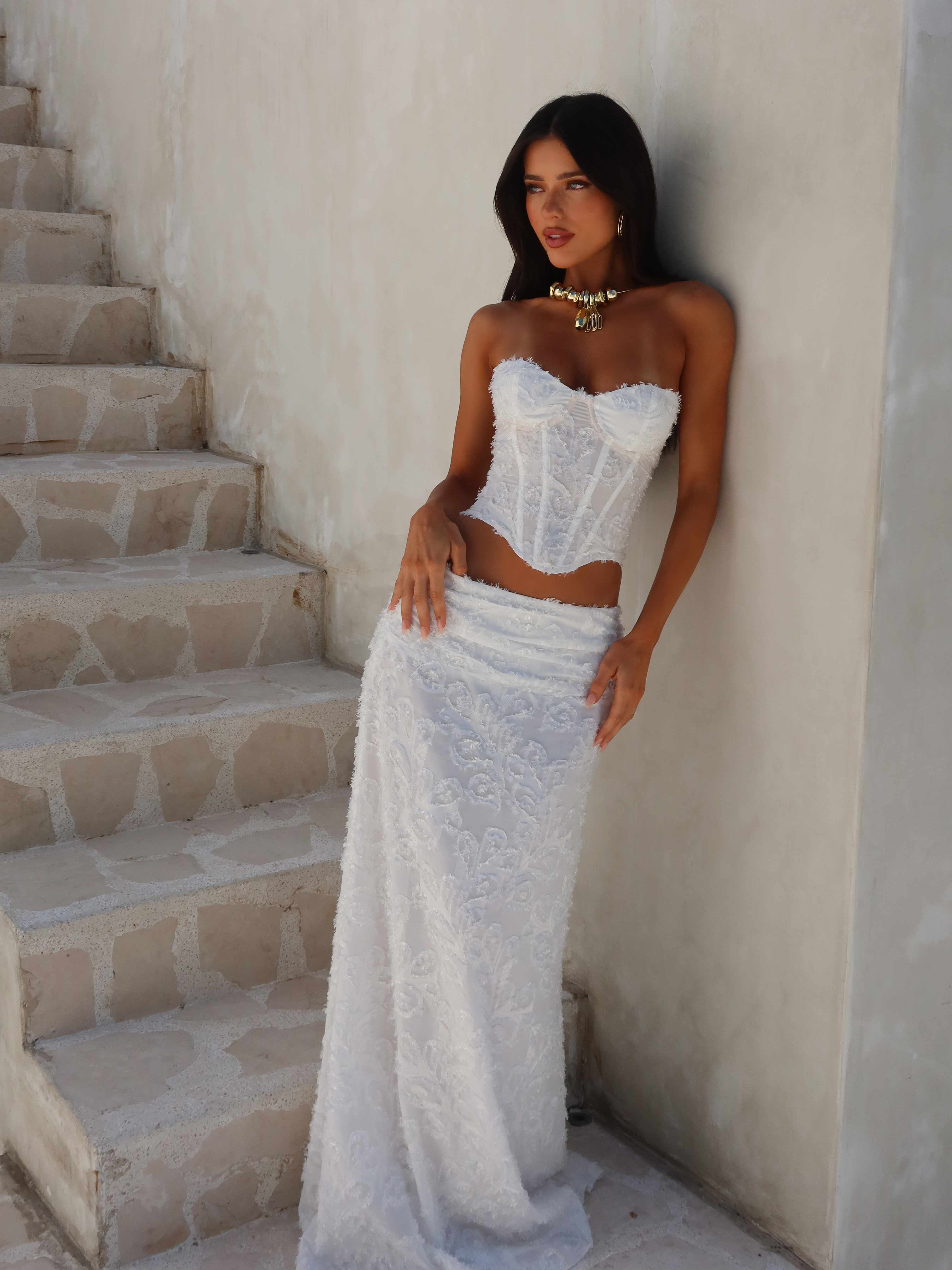 CELESTE CORSET TOP - IVORY BLOOM