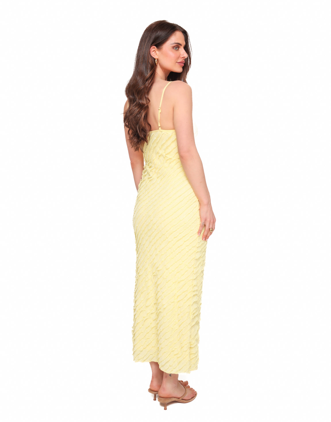 Solara Ruffle Maxi Dress – Lemon Sorbet