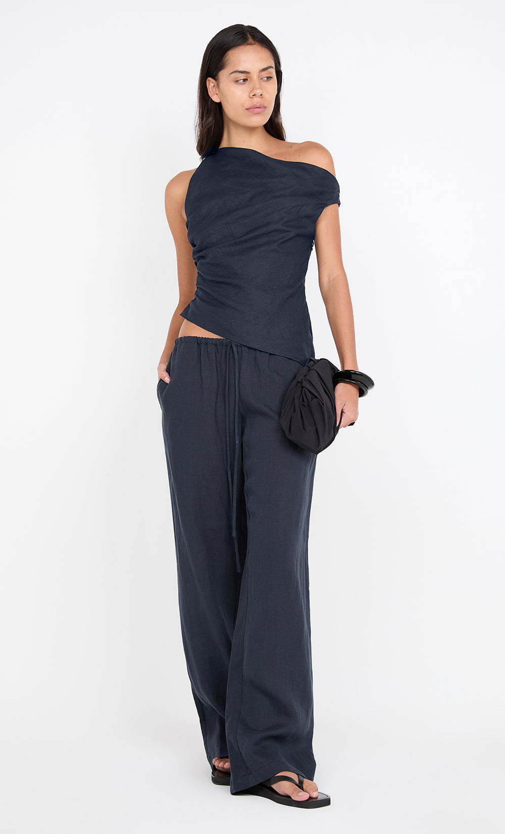 AYLA LINEN PANT - INK