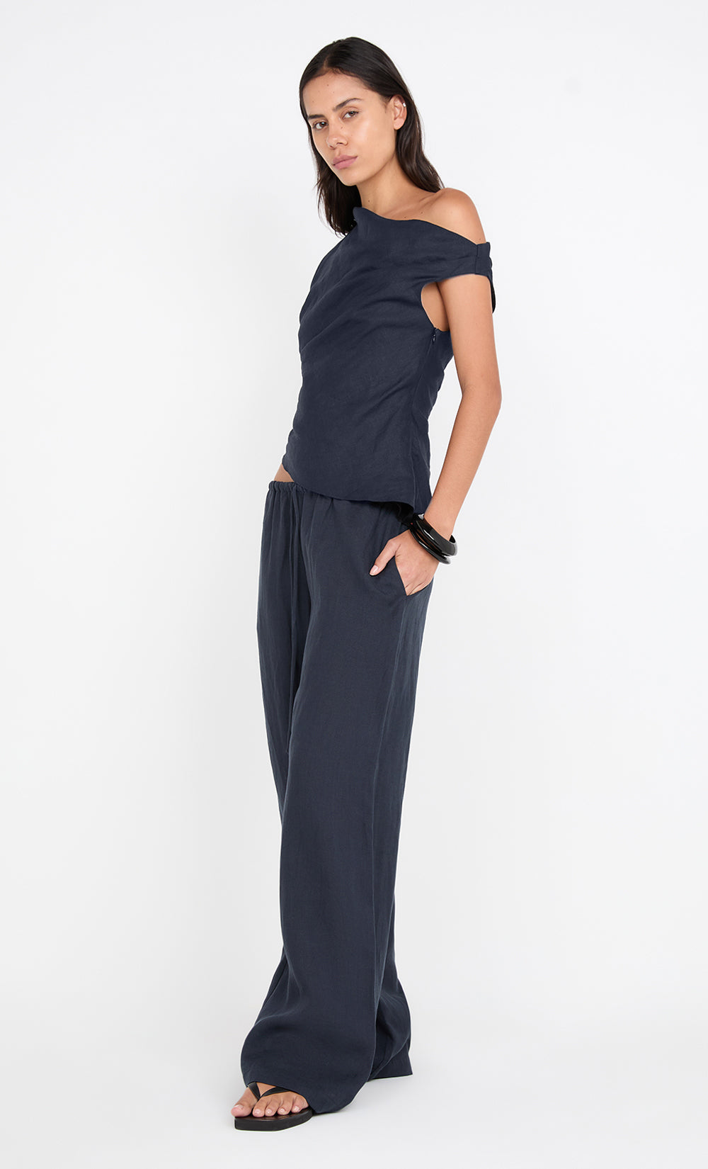 AYLA LINEN PANT - INK