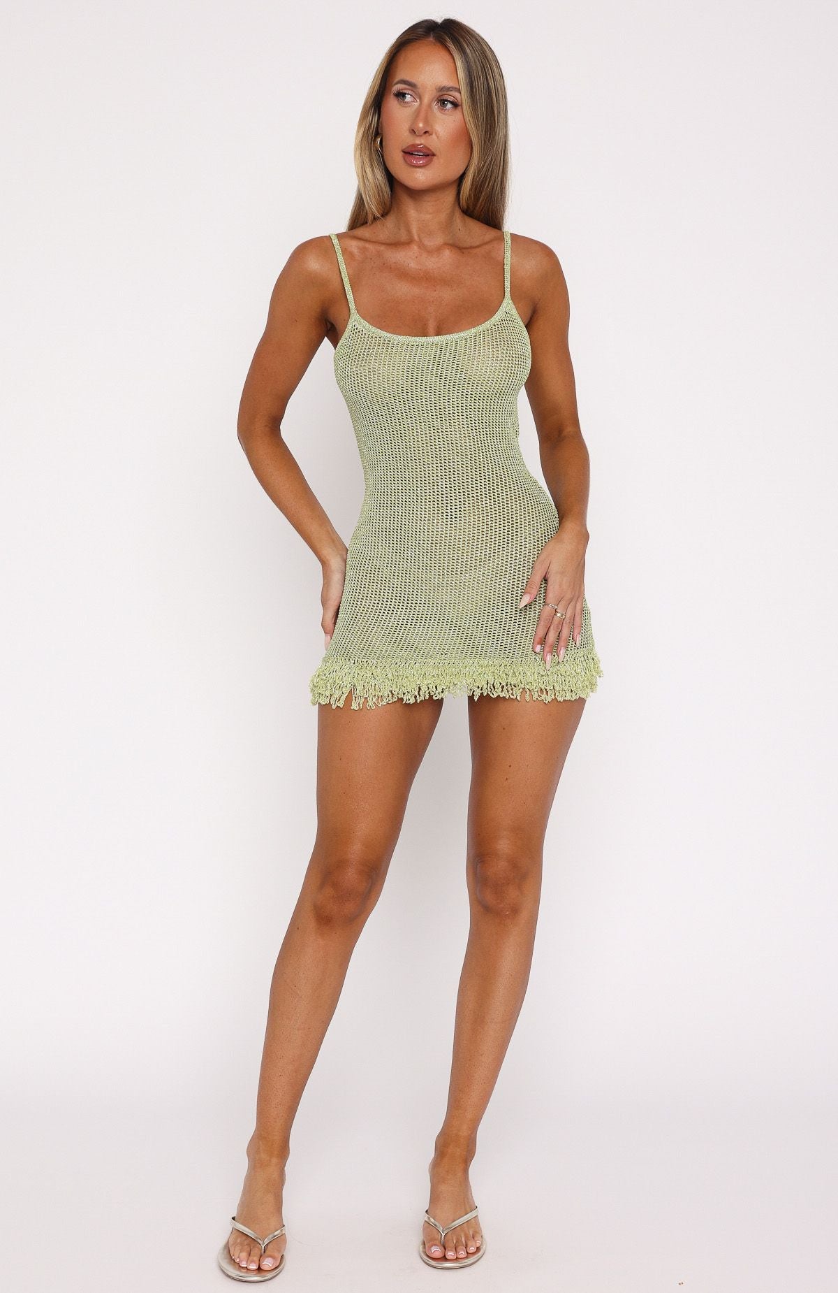 Solana Knit Dress – Light Apple