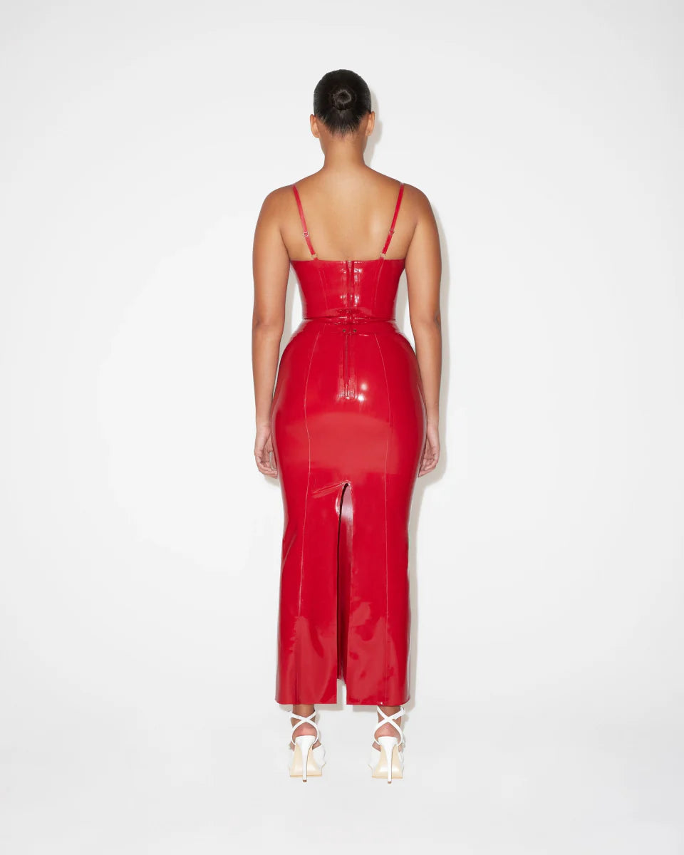 ONYX GLOSS LATEX DRESS