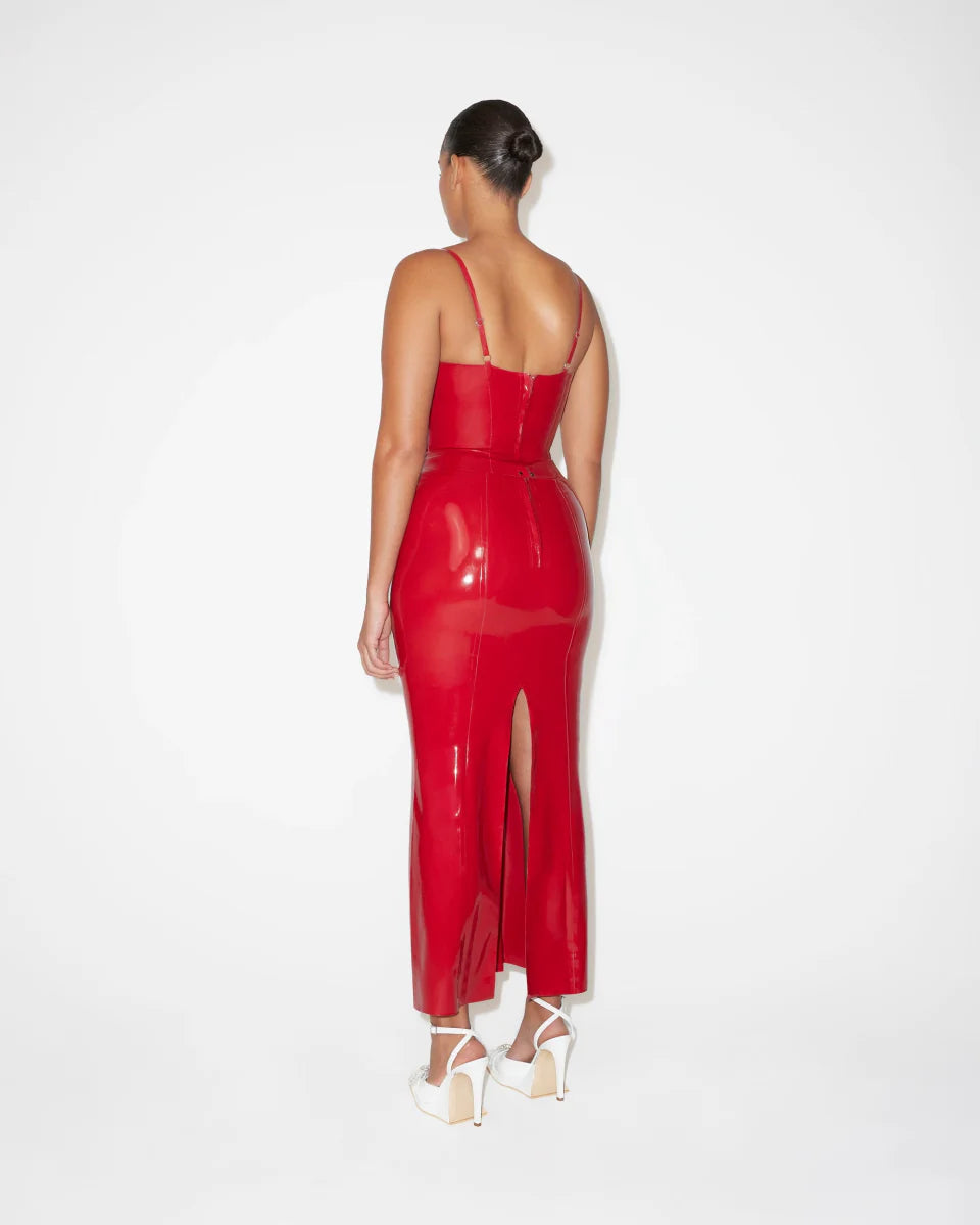 ONYX GLOSS LATEX DRESS