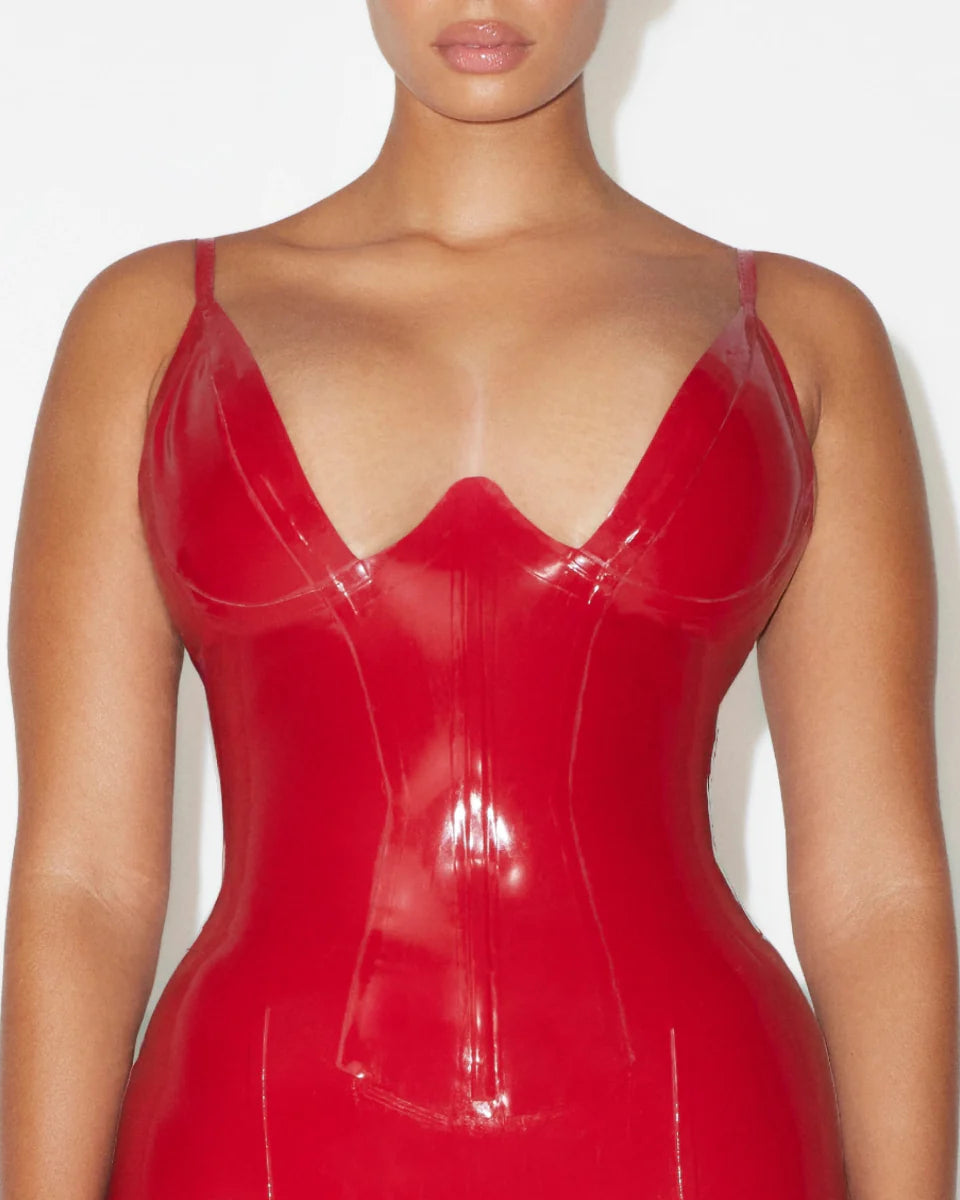 ONYX GLOSS LATEX DRESS