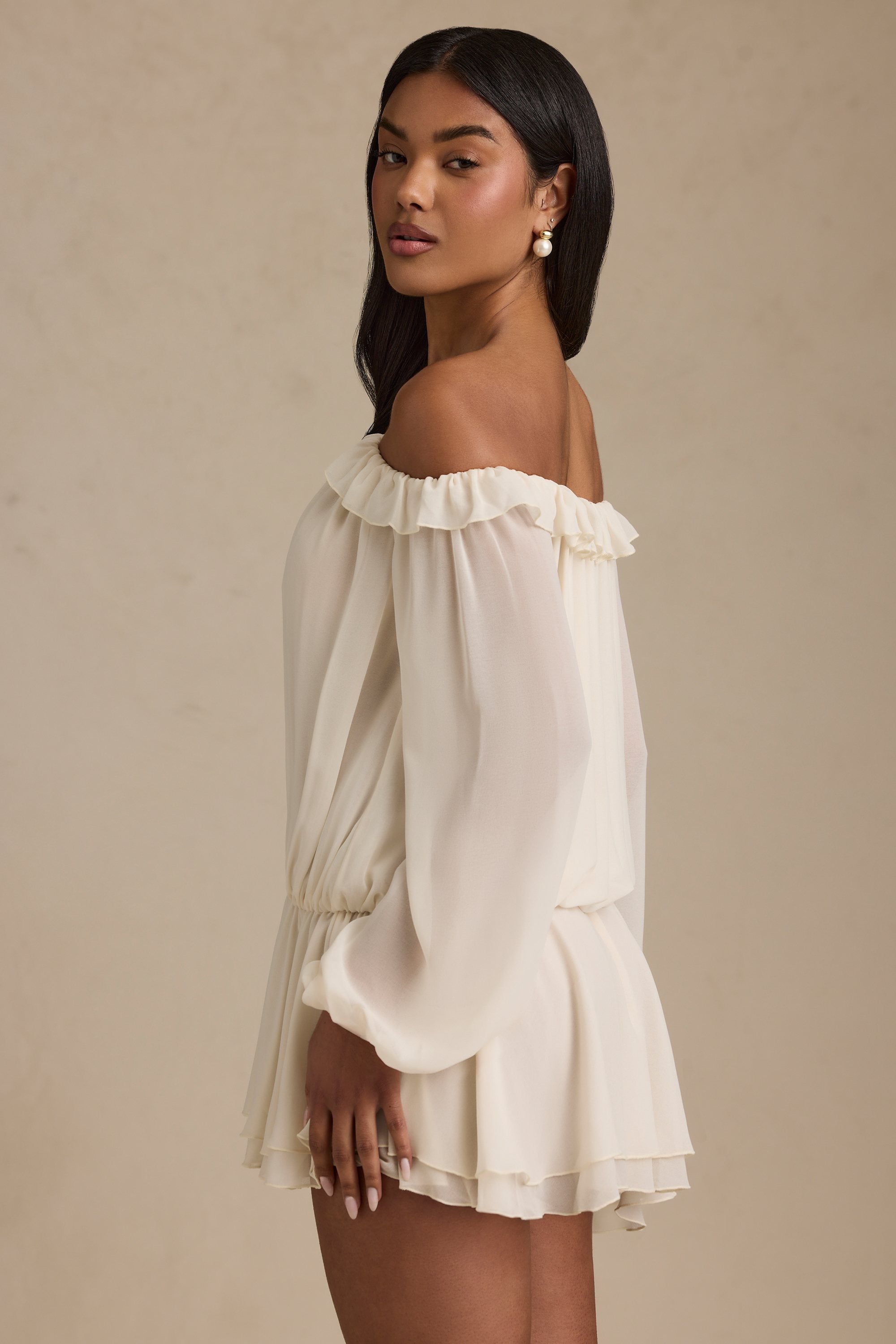Ivory Bloom Mini Dress