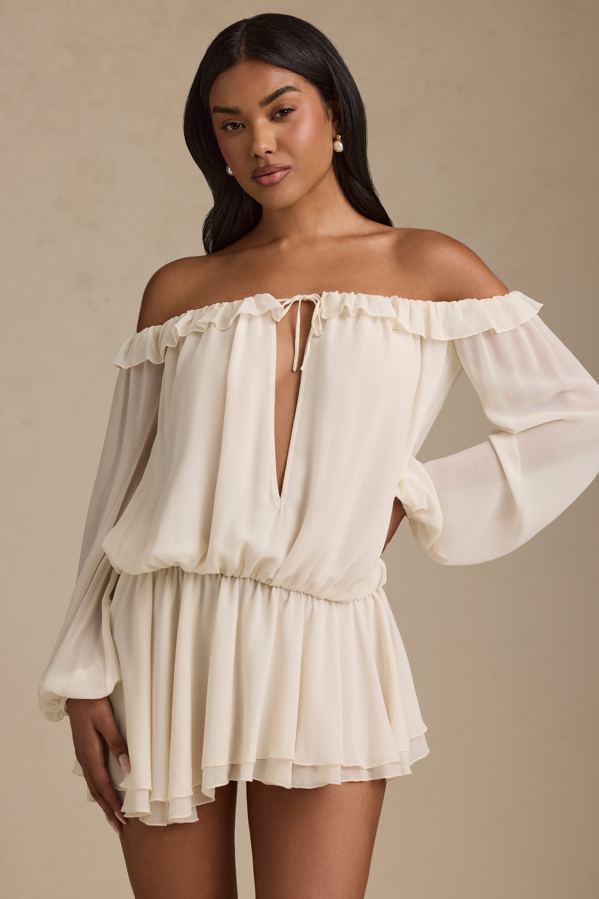 Ivory Bloom Mini Dress