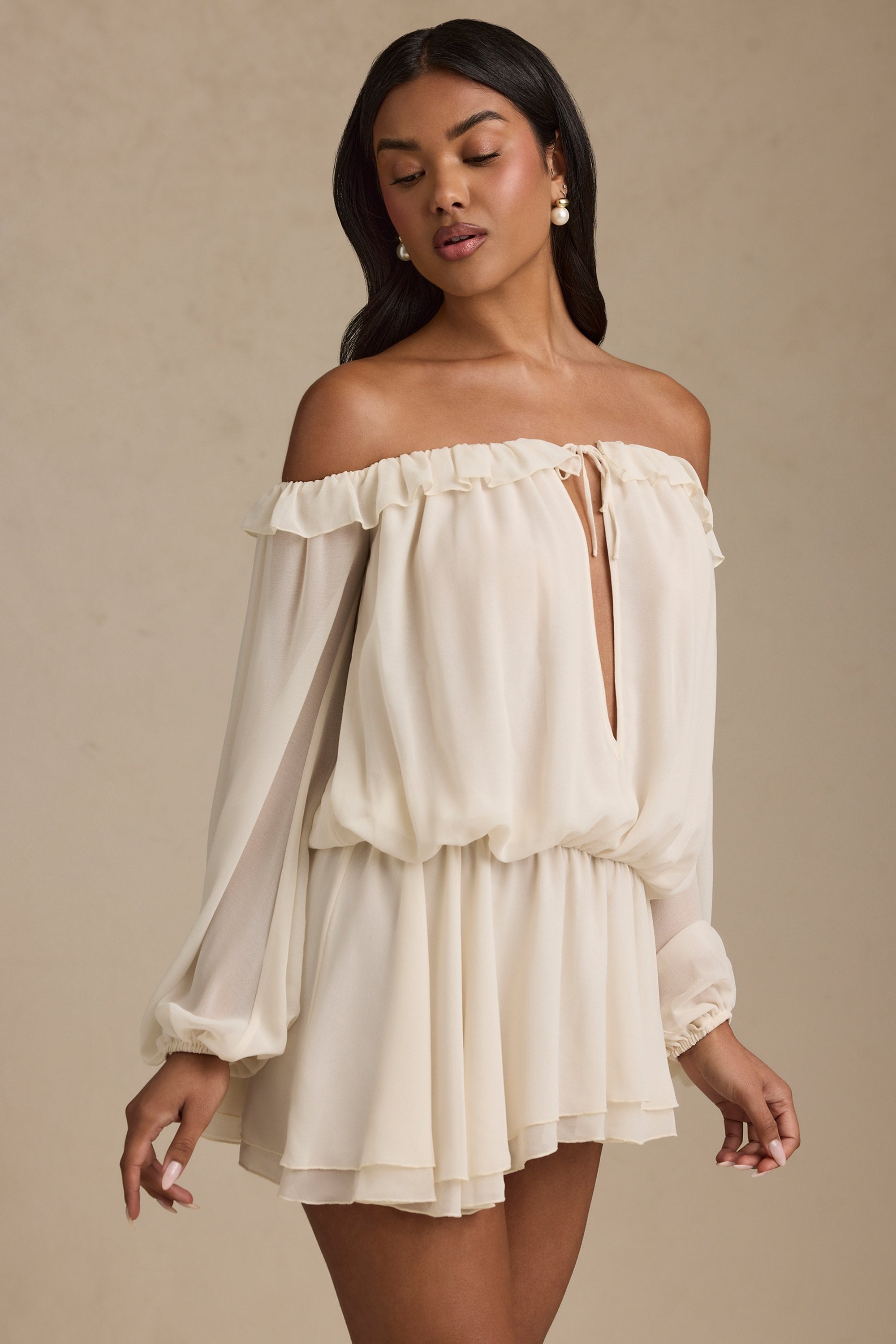 Ivory Bloom Mini Dress